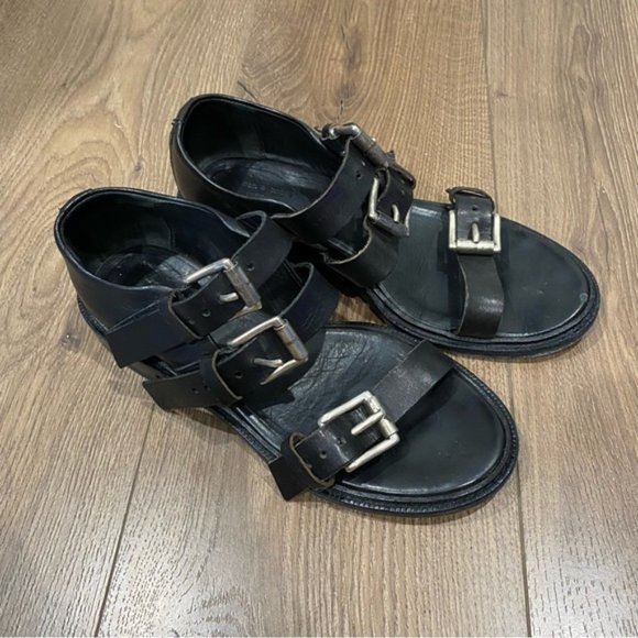 Rag & Bone Leather Strap Sandals Black 39 - Picture 2 of 9